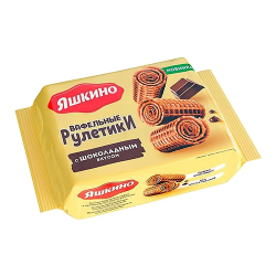 Вафельные рулетики Яшкино со вкусом шоколада 160гр