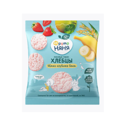 Ֆրուտո Նյանյա բրնձային մինի-հացիկներ խնձոր ելակ և բանան 30գ