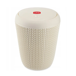 Trash bin white knit 6l