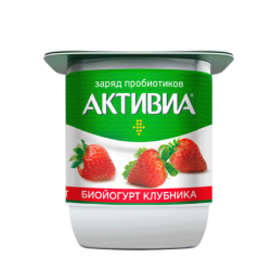 Био йогурт Активиа клубника 110г