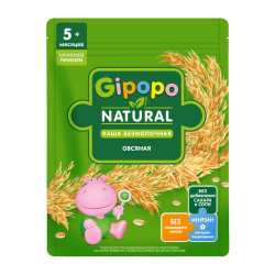 Oatmeal porridge without milk Gipopo 5months 180g