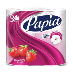 Toilet paper Papia Strawberry Dream 3ply 4pcs