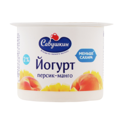 Йогурт Савушкин персик-манго 2% 120 гр.