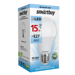 Smartbuy LED Lamp, 15W, A60, E27, 4000K, Cool White Light