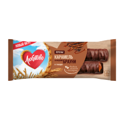 Lyubyatovo Biscuit Bar with Caramel, Brownie Flavor in Glaze 50g