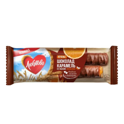 Lyubyatovo Biscuit with Caramel and Orange Flavor, Coated with Milk Chocolate 50 g