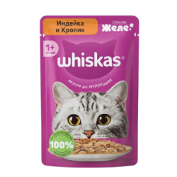 Whiskas cat food with turkey and rabbit in jelly, 75g