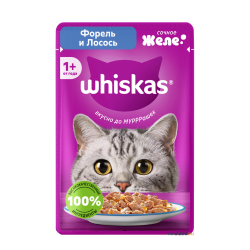 Whiskas Wet Cat Food with Trout and Salmon in Jelly 75 g