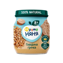 Ֆրուտո Նյանյա Խյուս տավարի մսով և հնդկաձավարով 100գ