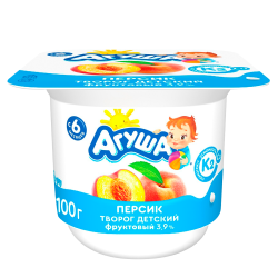 Детский творог Агуша персик 3.9% 100г