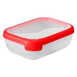 Microwave rectangular red container 1.2l