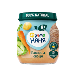 Ֆրուտո Նյանյա Մանկական Մսային Պյուրե տավարի միս բանջարեղենով 100գ