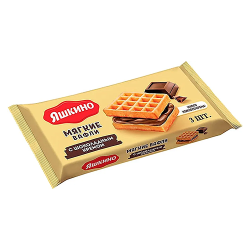Яшкино мягкие вафли с шоколадным кремом 120г