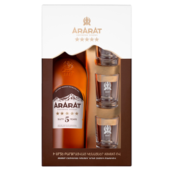 Brandy Ararat 5y 700ml with 3 glasses