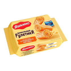 Яшкино рулет вафельный сгущенное молоко 160гр