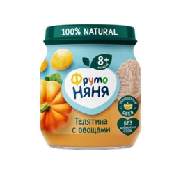 Ֆրուտո Նյանյա Խյուս Հորթի մսով և բանջարեղենով 100գ