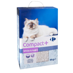 Carrefour Compact+ white clumping cat litter 4 kg