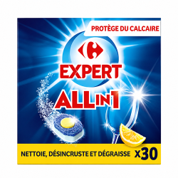 Carrefour Expert All in 1 կիտրոնի բույրով սպասք լվացող մեքենայի հաբեր 30 հատ