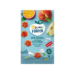 Ֆրուտո Նյանյա Մրգային կտորներ խնձոր, դեղձ, մարակույա 15գ
